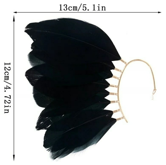 💋OVERSIZED FEATHER CUFF EARRING!!! - Picture 5 of 6